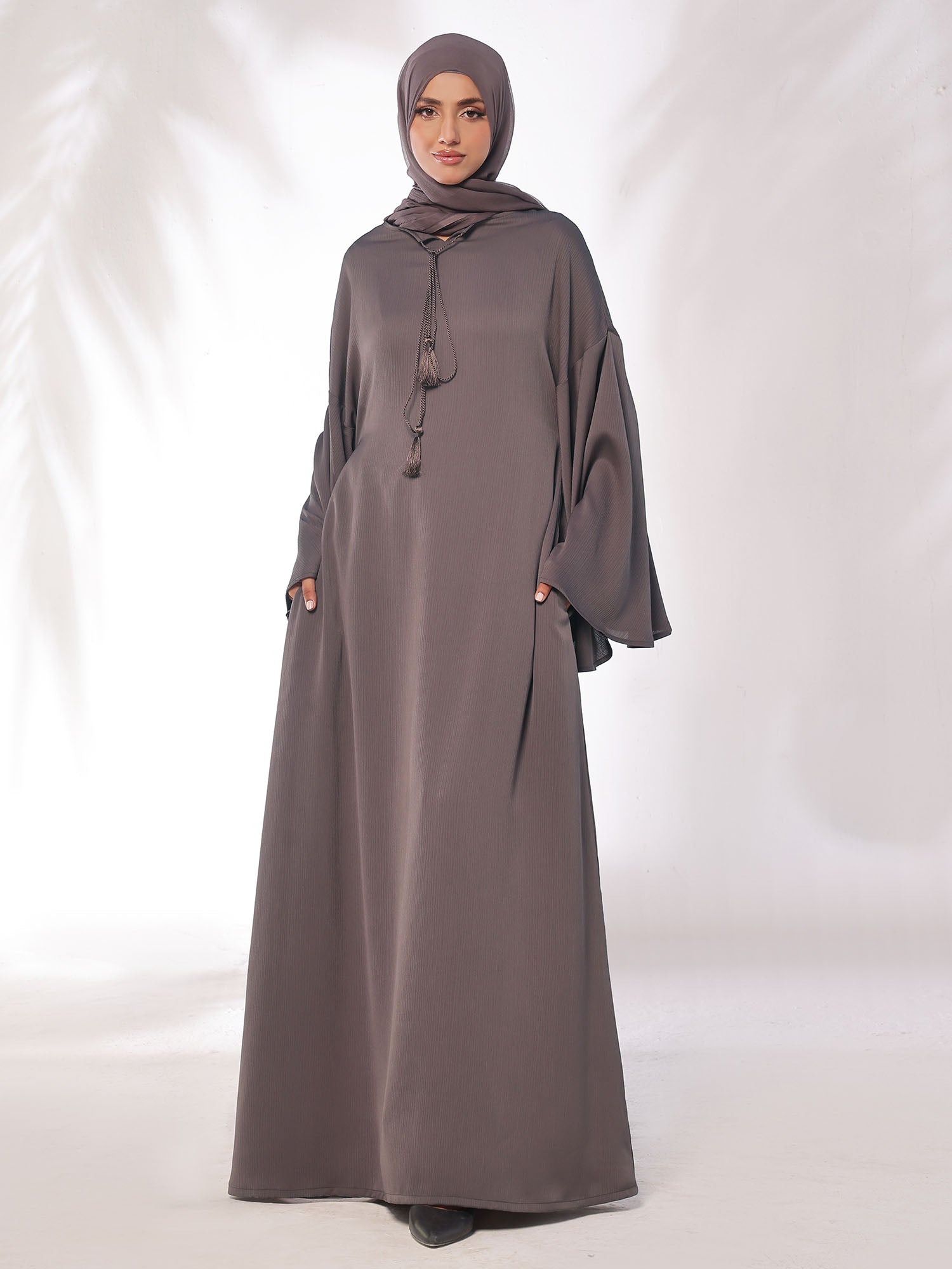 Flowing Grace Rose - Taupe Abaya