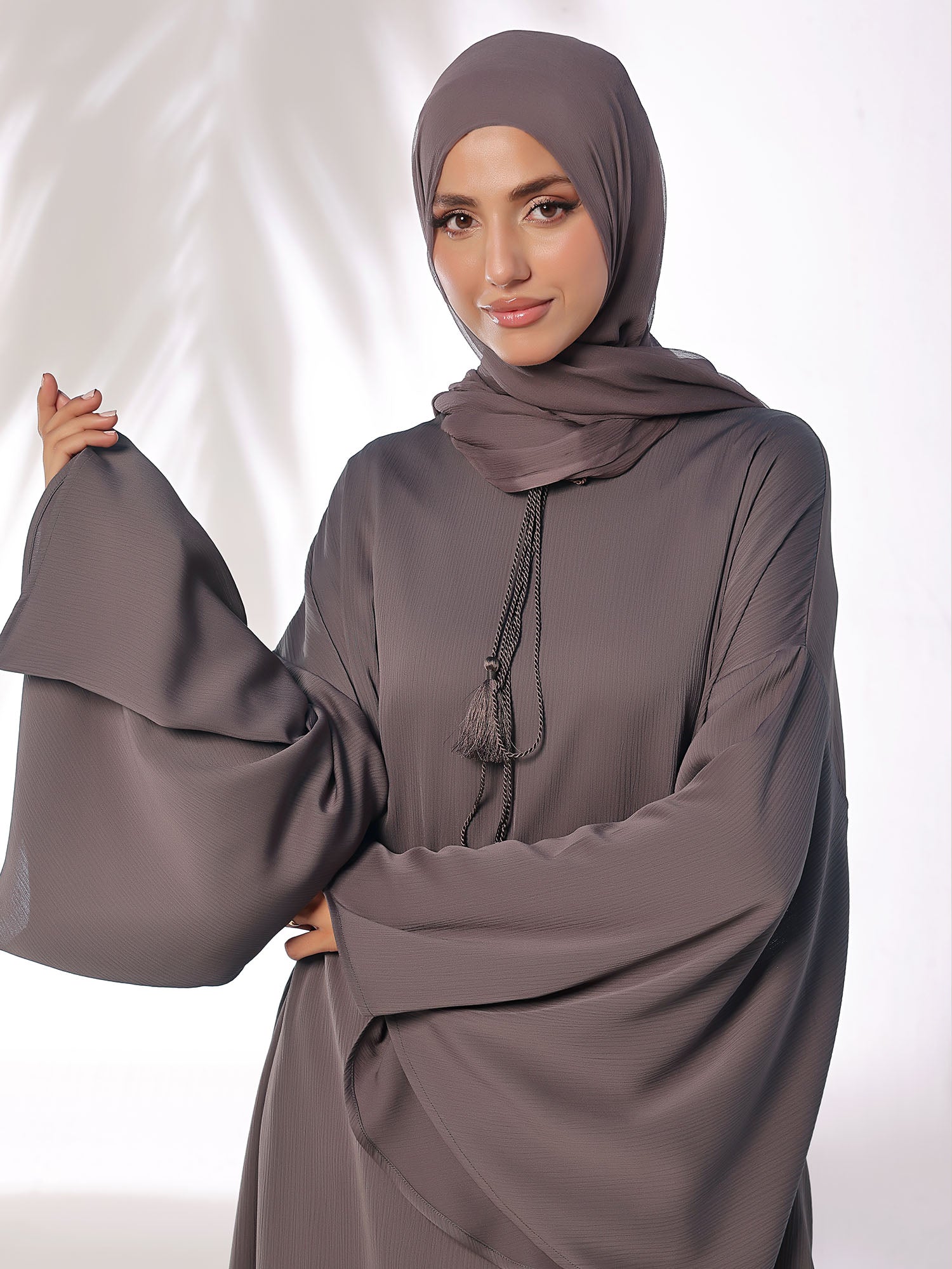 Flowing Grace Rose - Taupe Abaya
