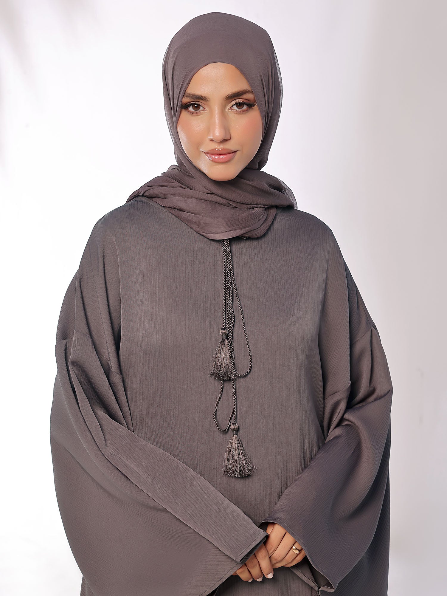Flowing Grace Rose - Taupe Abaya
