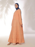 High Tiered Peach Abaya