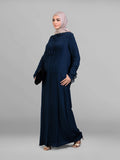 Tuck up-Navy Abaya