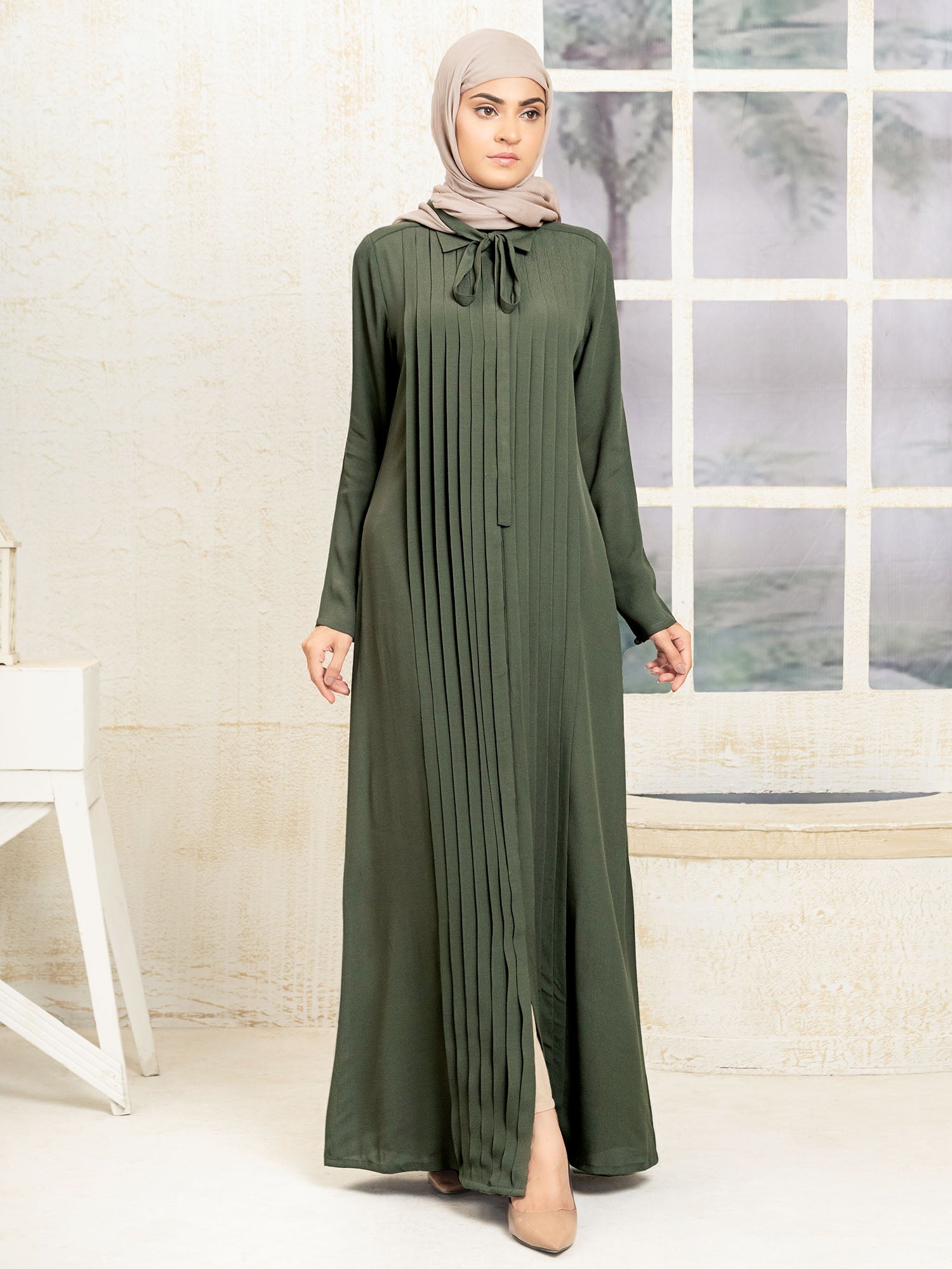 Abaya Tuck up-Olive