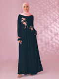 Ume Bloom Navy Abaya