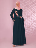 Ume Bloom Navy Abaya