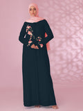 Ume Bloom Navy Abaya
