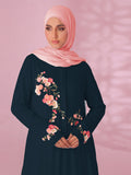 Ume Bloom Navy Abaya