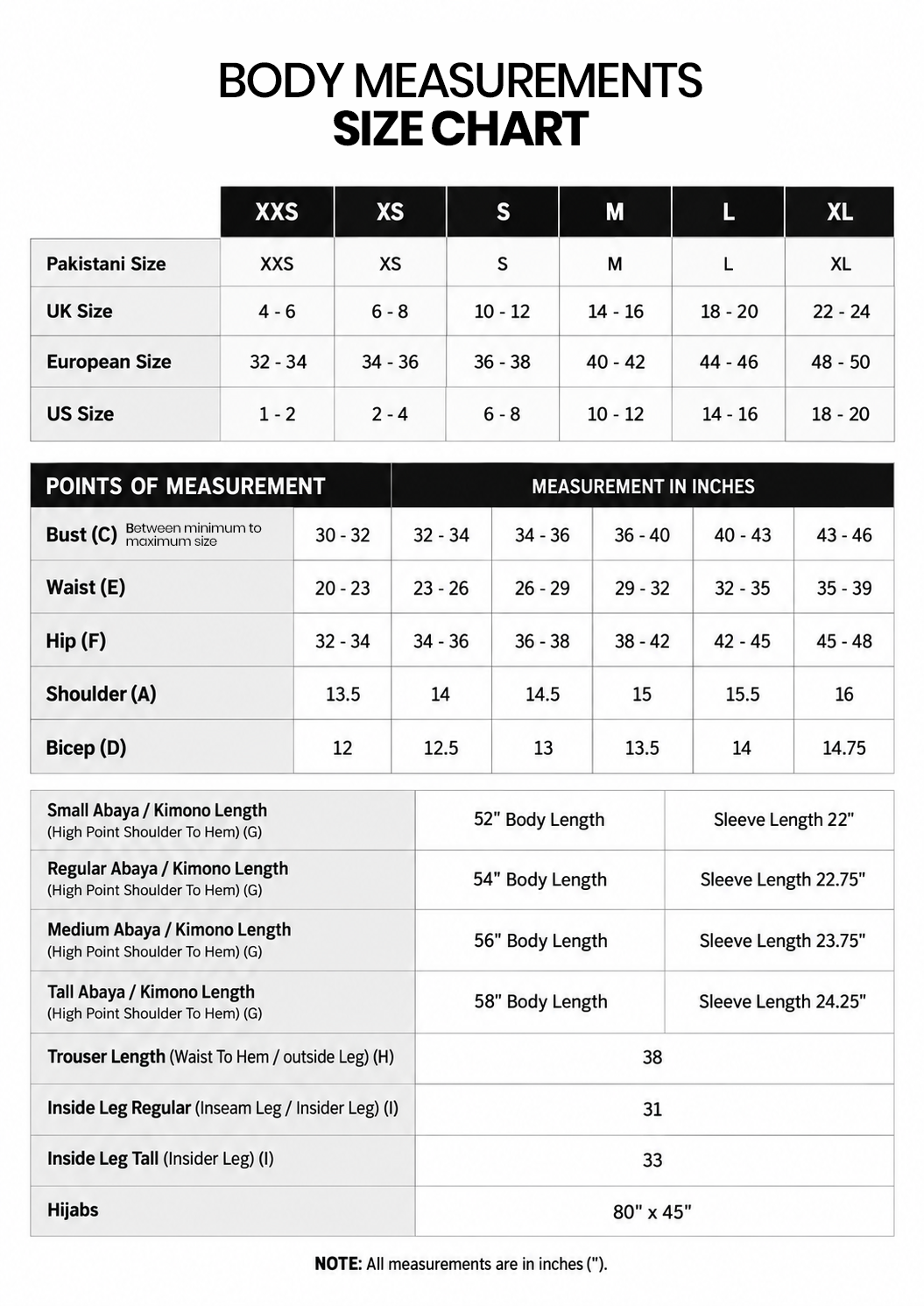 Size Chart