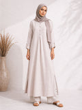 Breeze Line Dress — Stone Mist Abaya