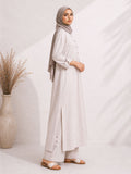 Breeze Line Dress — Stone Mist Abaya