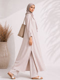 Breeze Line Dress — Stone Mist Abaya