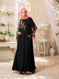 Floral Cocktai Black Abaya