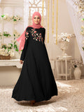 Floral Cocktai Black Abaya