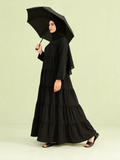 High Tiered Modesty Black Hajj & Umrah Abaya