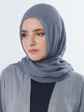 Arabesque Dark Grey Silk Chiffon Scarves