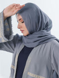 Arabesque Dark Grey Silk Chiffon Scarves