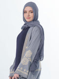 Arabesque Dark Grey Silk Chiffon Scarves