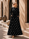 Brushstroke Print Abaya