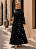 Brushstroke Print Abaya
