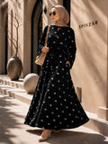 Brushstroke Print Abaya