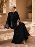 Stitched Blossoms Black Abaya