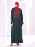 Crimson Najma Tatreez Abaya