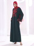 Crimson Najma Tatreez Abaya