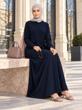 Dew Drops Navy Abaya