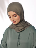 Flowing Grace-Olive Silk Chiffon Scarves