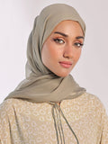 Flowing Grace-Printed Coffee Silk Chiffon Scarves