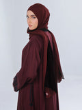 Geomatrical Garnet Ombre Silk Chiffon Scarves