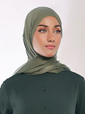 Timeless Green Poly Silk Chiffon Scarves