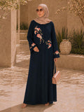 Ume Bloom Navy Abaya
