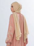 Weaves Geometry Beige Silk Chiffon Scarves