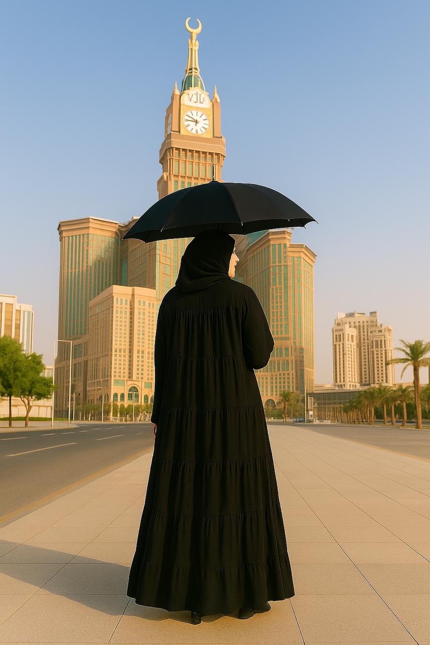 High Tiered Modesty Black Hajj & Umrah Abaya – SpinzarStore