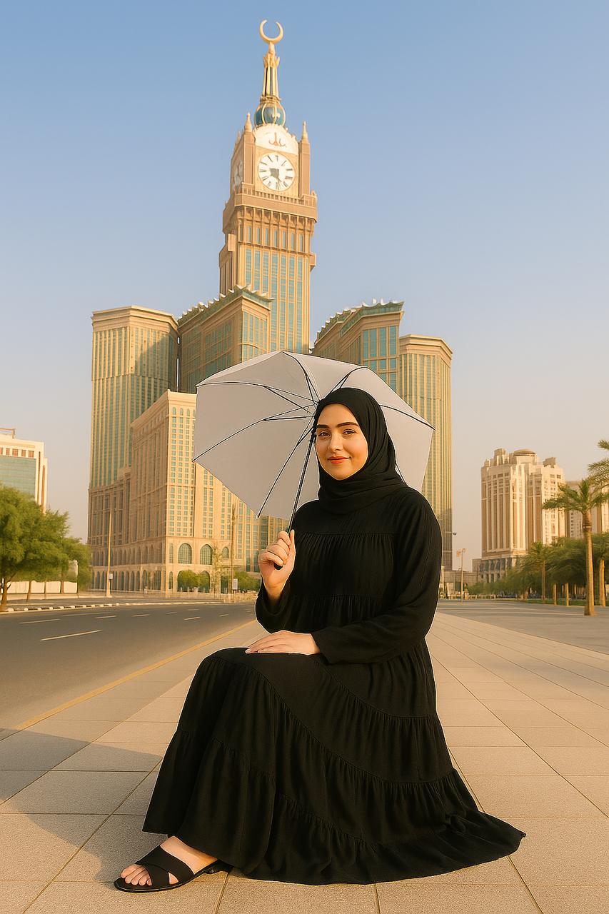 High Tiered Modesty Black Hajj & Umrah Abaya – SpinzarStore
