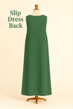 Sleeveless Slip Dress – Bottle Green
