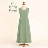 Sage Cascade Slip Dress