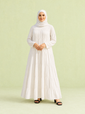 High Tiered Modesty White Hajj & Umrah Abaya