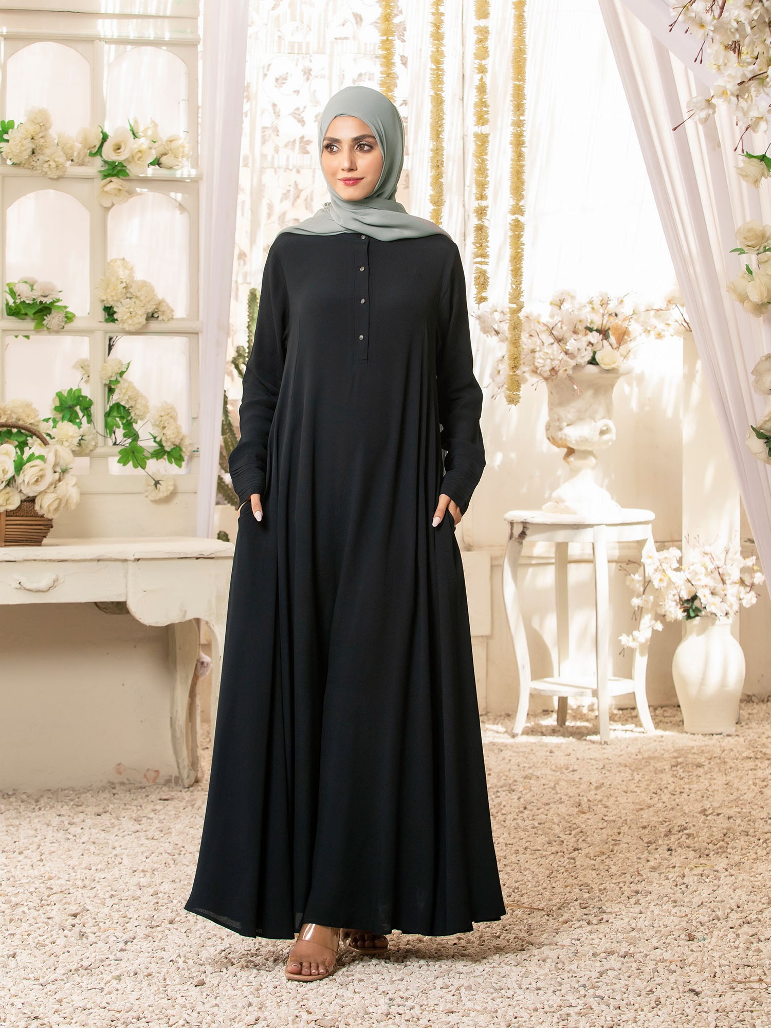 Abaya Flary Black SpinzarStore Abaya Flary Black SpinzarStore